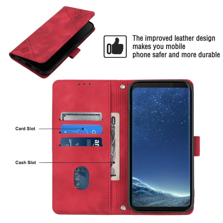 For Samsung Galaxy S8+ Skin-feel Embossed Leather Phone Case