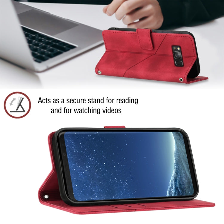 For Samsung Galaxy S8+ Skin-feel Embossed Leather Phone Case