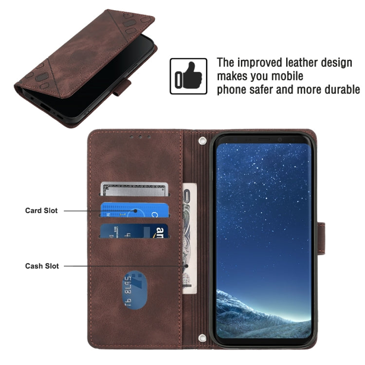 For Samsung Galaxy S8+ Skin-feel Embossed Leather Phone Case