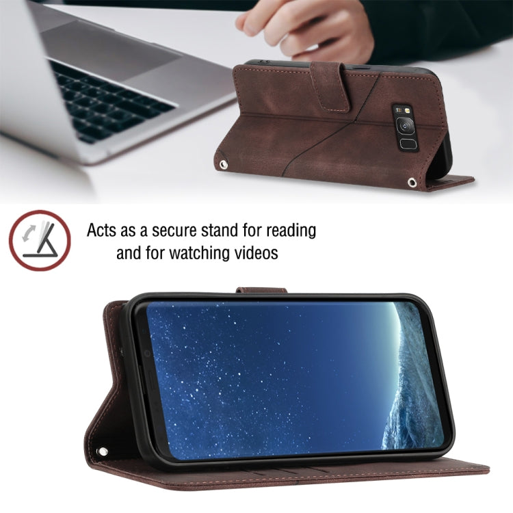 For Samsung Galaxy S8+ Skin-feel Embossed Leather Phone Case