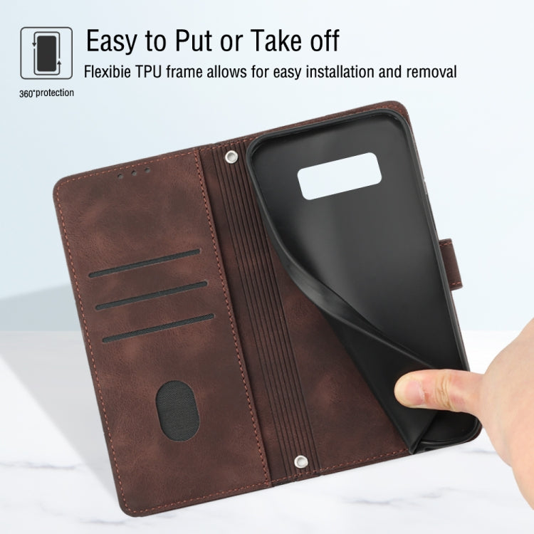 For Samsung Galaxy S8+ Skin-feel Embossed Leather Phone Case