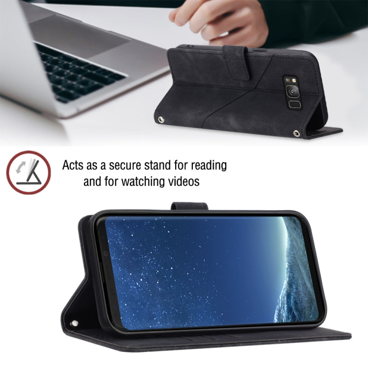 For Samsung Galaxy S8+ Skin-feel Embossed Leather Phone Case