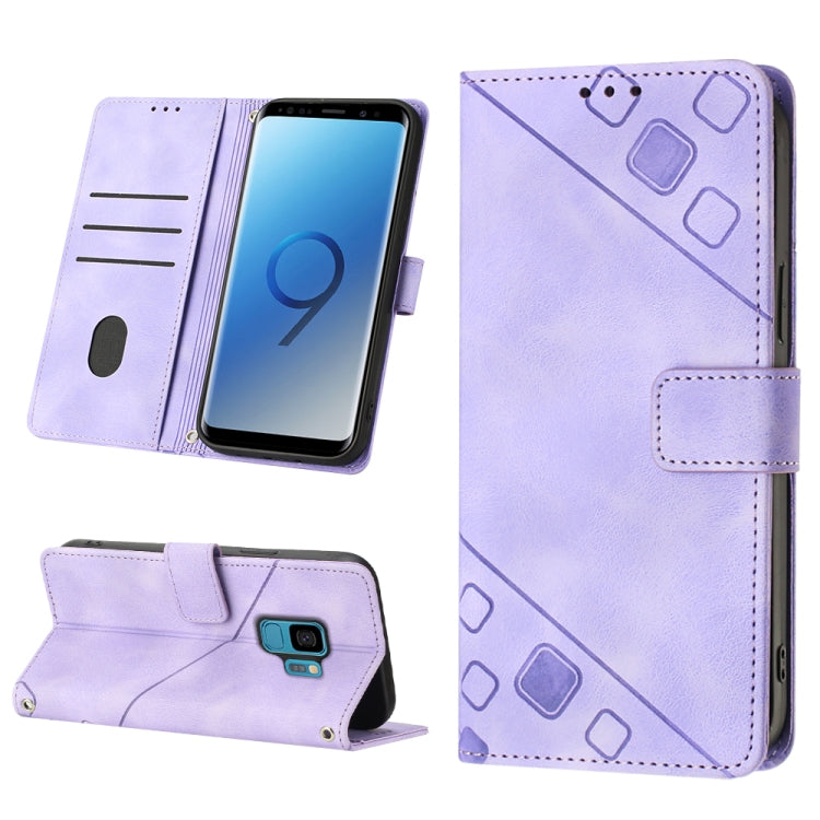 For Samsung Galaxy S9 Skin-feel Embossed Leather Phone Case