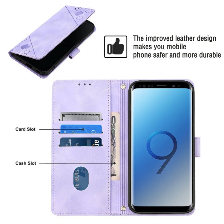 For Samsung Galaxy S9 Skin-feel Embossed Leather Phone Case