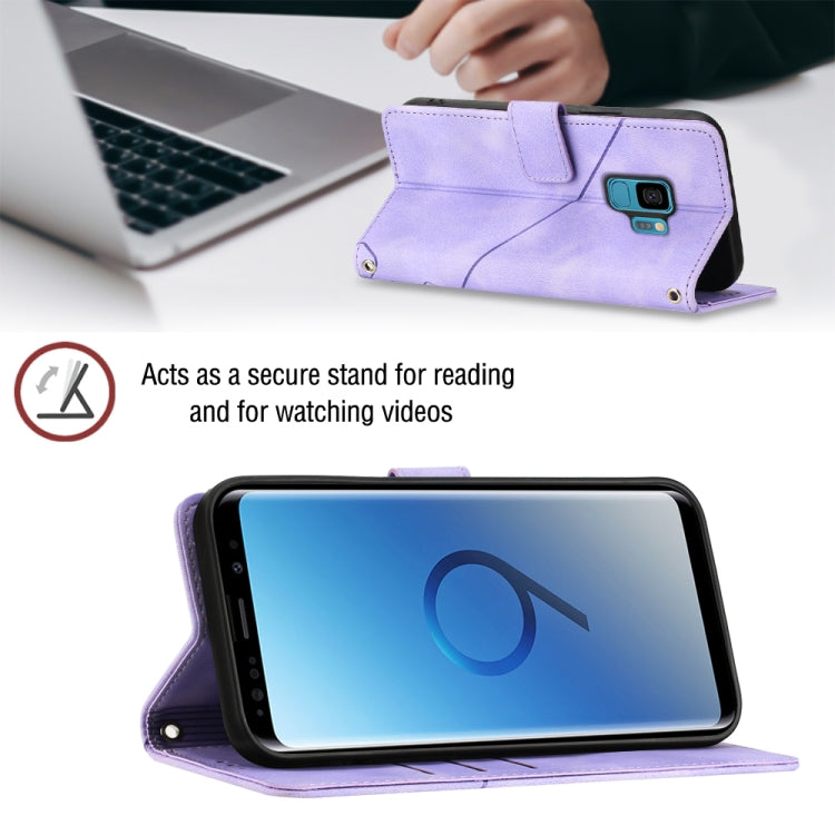 For Samsung Galaxy S9 Skin-feel Embossed Leather Phone Case