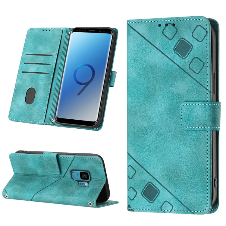 For Samsung Galaxy S9 Skin-feel Embossed Leather Phone Case