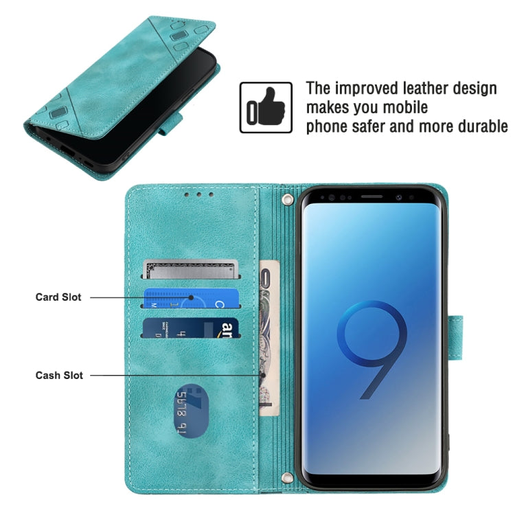 For Samsung Galaxy S9 Skin-feel Embossed Leather Phone Case