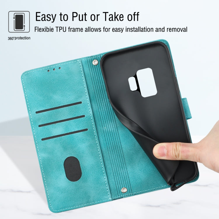 For Samsung Galaxy S9 Skin-feel Embossed Leather Phone Case