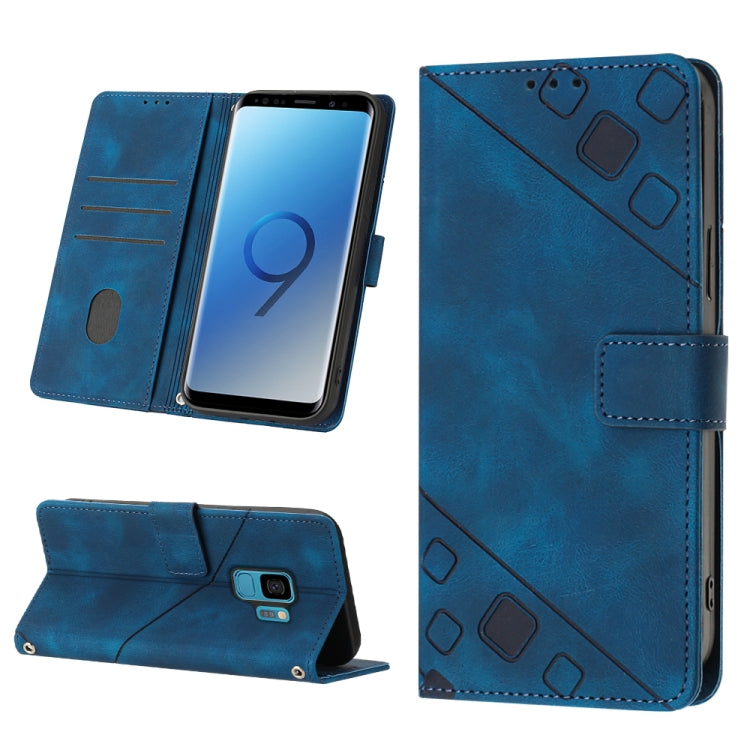 For Samsung Galaxy S9 Skin-feel Embossed Leather Phone Case