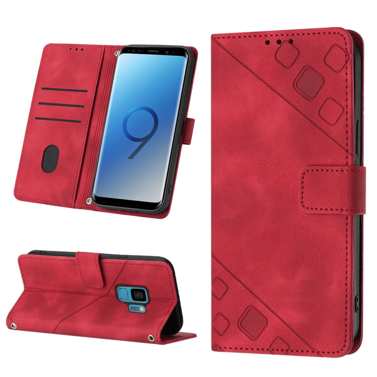For Samsung Galaxy S9 Skin-feel Embossed Leather Phone Case
