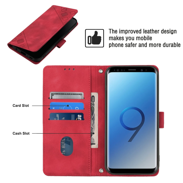 For Samsung Galaxy S9 Skin-feel Embossed Leather Phone Case