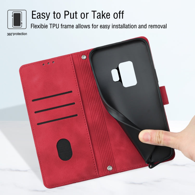 For Samsung Galaxy S9 Skin-feel Embossed Leather Phone Case