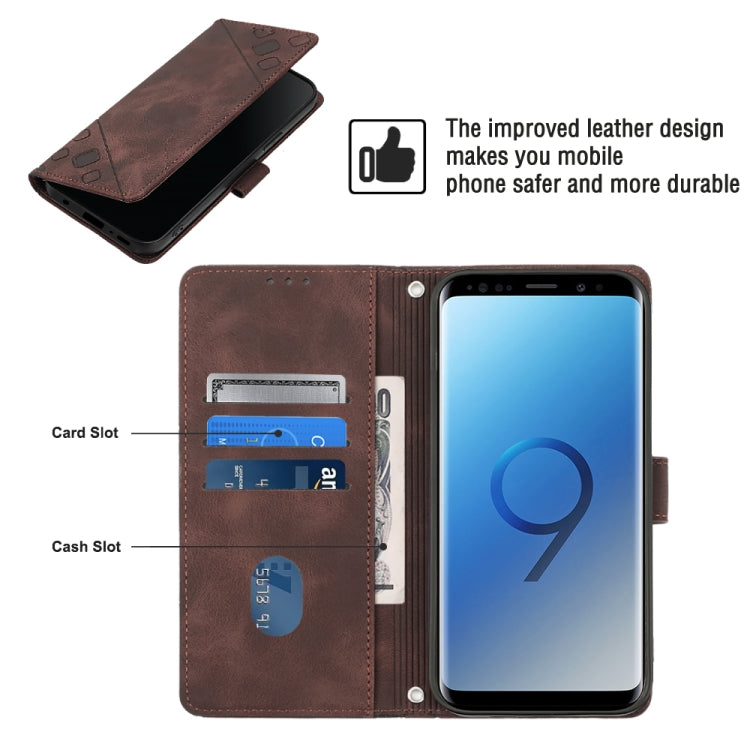 For Samsung Galaxy S9 Skin-feel Embossed Leather Phone Case