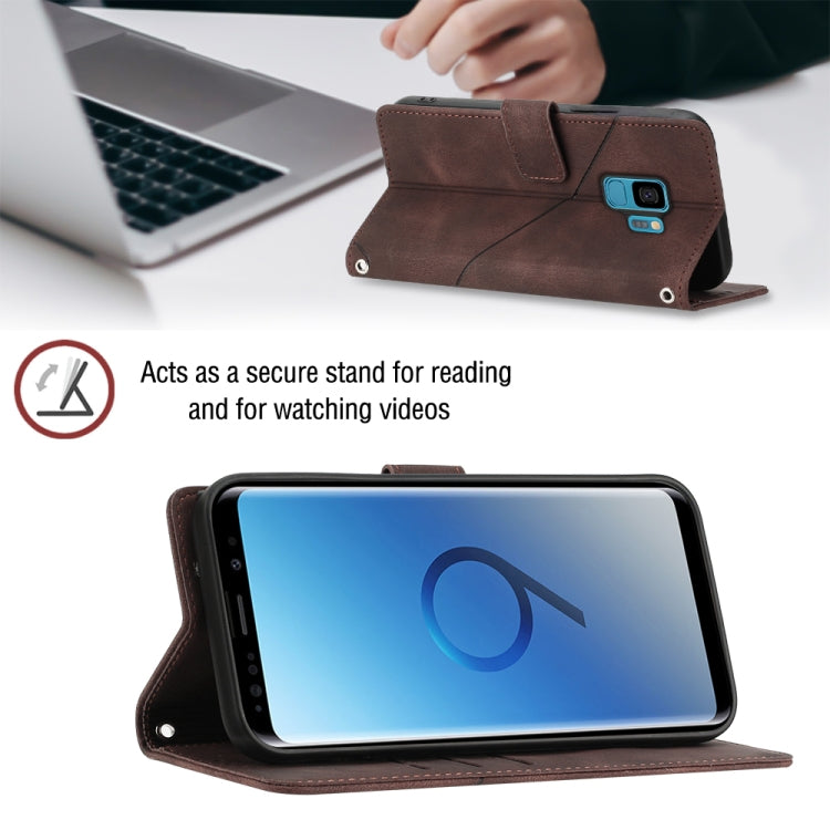 For Samsung Galaxy S9 Skin-feel Embossed Leather Phone Case