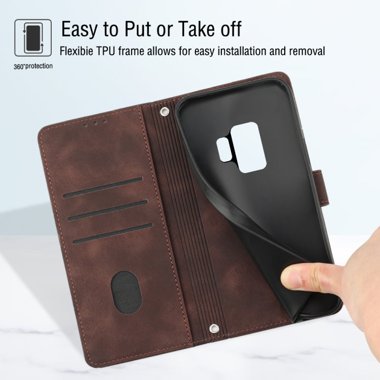 For Samsung Galaxy S9 Skin-feel Embossed Leather Phone Case