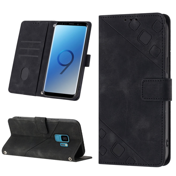 For Samsung Galaxy S9 Skin-feel Embossed Leather Phone Case