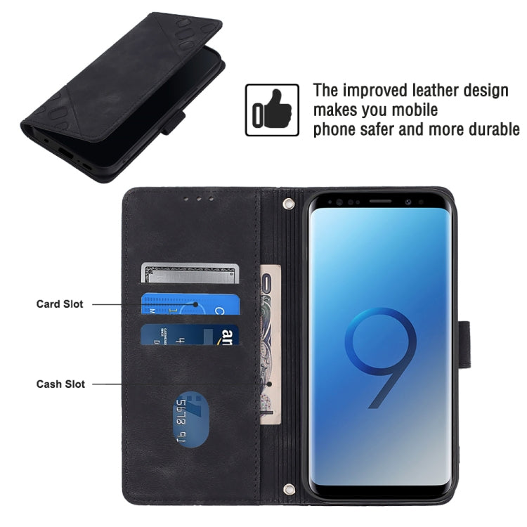 For Samsung Galaxy S9 Skin-feel Embossed Leather Phone Case