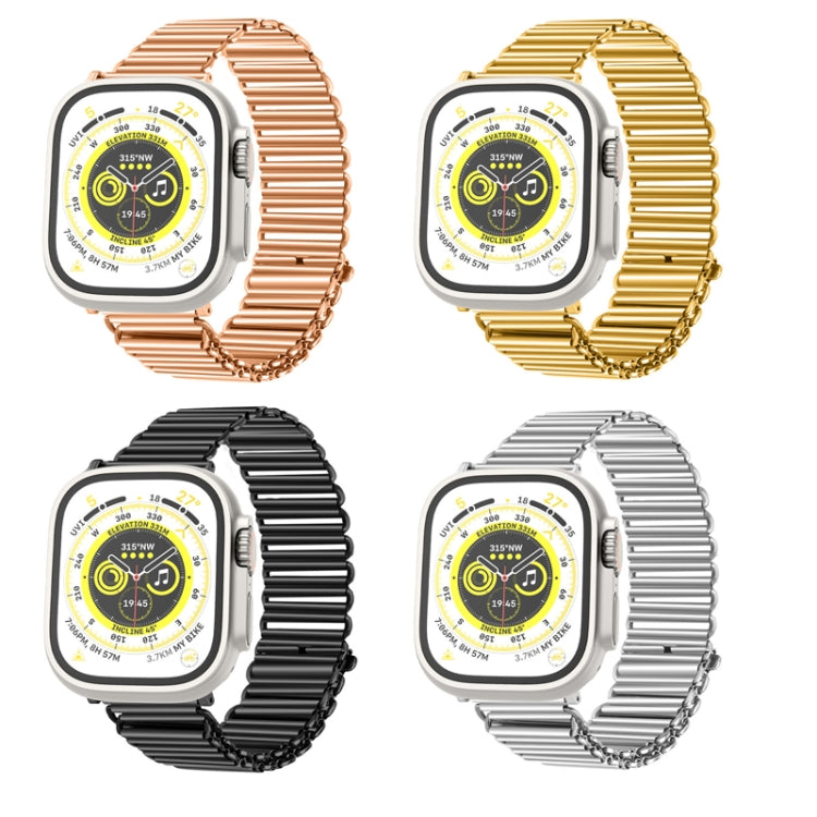 Chain Buckle Stainless Steel Watch Band For Apple Watch Ultra 49mm&Watch Ultra 2 49mm / Series 9&8&7 45mm / SE 3&SE 2&6&SE&5&4 44mm / 3&2&1 42mm