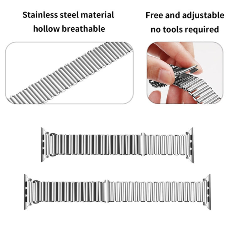 Chain Buckle Stainless Steel Watch Band For Apple Watch Series 9&8&7 41mm / SE 3&SE 2&6&SE&5&4 40mm / 3&2&1 38mm