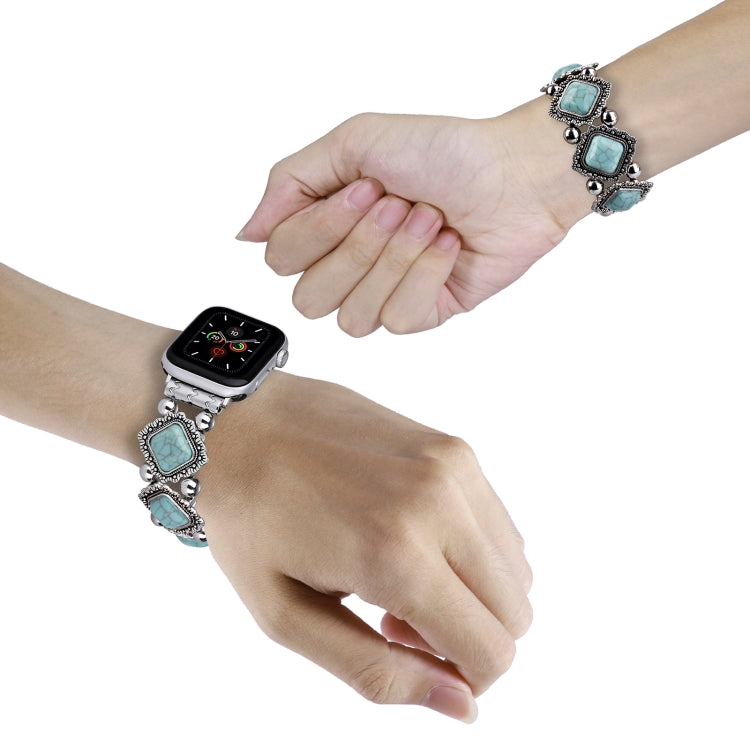Retro Pine Stone Metal Watch Band For Apple Watch Ultra 49mm&Watch Ultra 2 49mm / Series 9&8&7 45mm / SE 3&SE 2&6&SE&5&4 44mm / 3&2&1 42mm