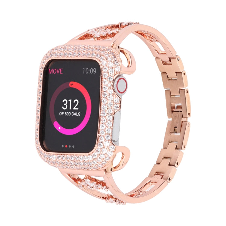 Zircon Metal Copper Watch Band For Apple Watch Ultra 49mm&Watch Ultra 2 49mm / Series 9&8&7 45mm / SE 3&SE 2&6&SE&5&4 44mm / 3&2&1 42mm