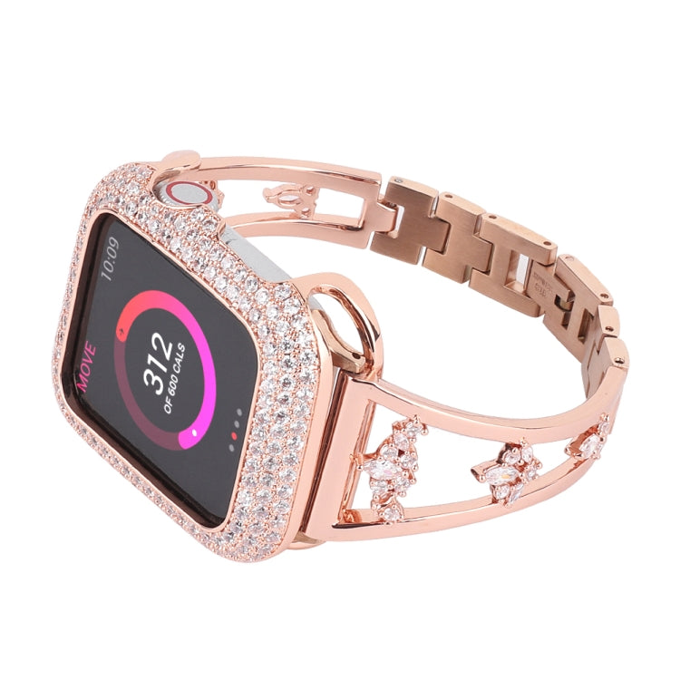 Zircon Metal Copper Watch Band For Apple Watch Ultra 49mm&Watch Ultra 2 49mm / Series 9&8&7 45mm / SE 3&SE 2&6&SE&5&4 44mm / 3&2&1 42mm