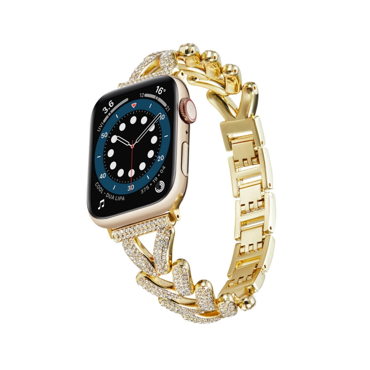 Triangle Diamond Metal Watch Band For Apple Watch Ultra 49mm&Watch Ultra 2 49mm / Series 9&8&7 45mm / SE 3&SE 2&6&SE&5&4 44mm / 3&2&1 42mm