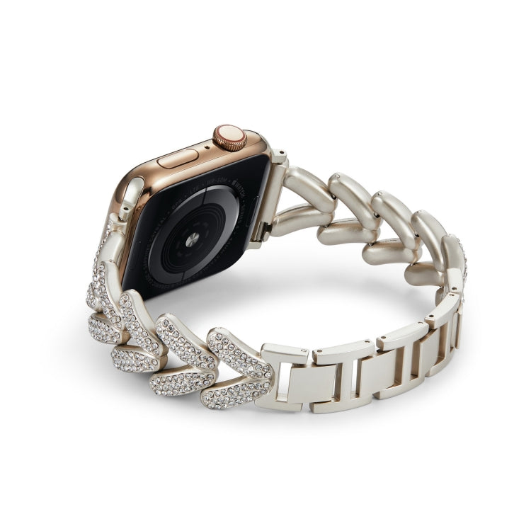 Triangle Diamond Metal Watch Band For Apple Watch Series 9&8&7 41mm / SE 3&SE 2&6&SE&5&4 40mm / 3&2&1 38mm