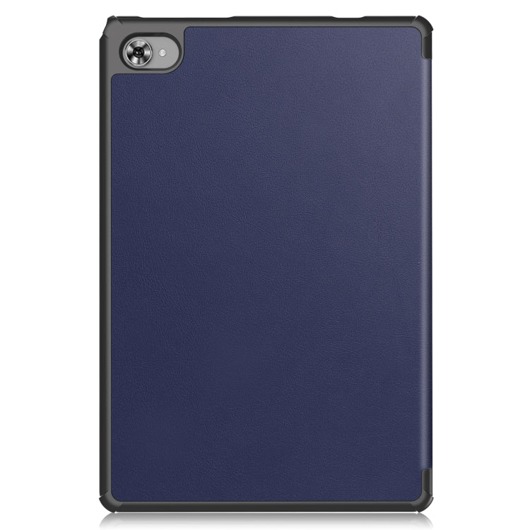 For Teclast M40 Plus Custer Pure Color 3-Fold Holder Leather Tablet Case