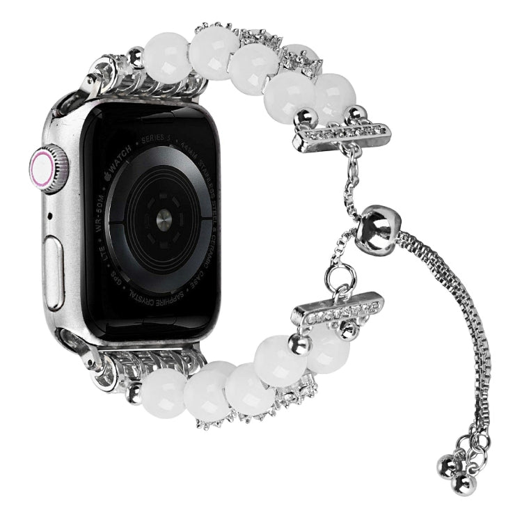 Double Row Beads Telescopic Chain Watch Band For Apple Watch Ultra 49mm&Watch Ultra 2 49mm / Series 9&8&7 45mm / SE 3&SE 2&6&SE&5&4 44mm / 3&2&1 42mm