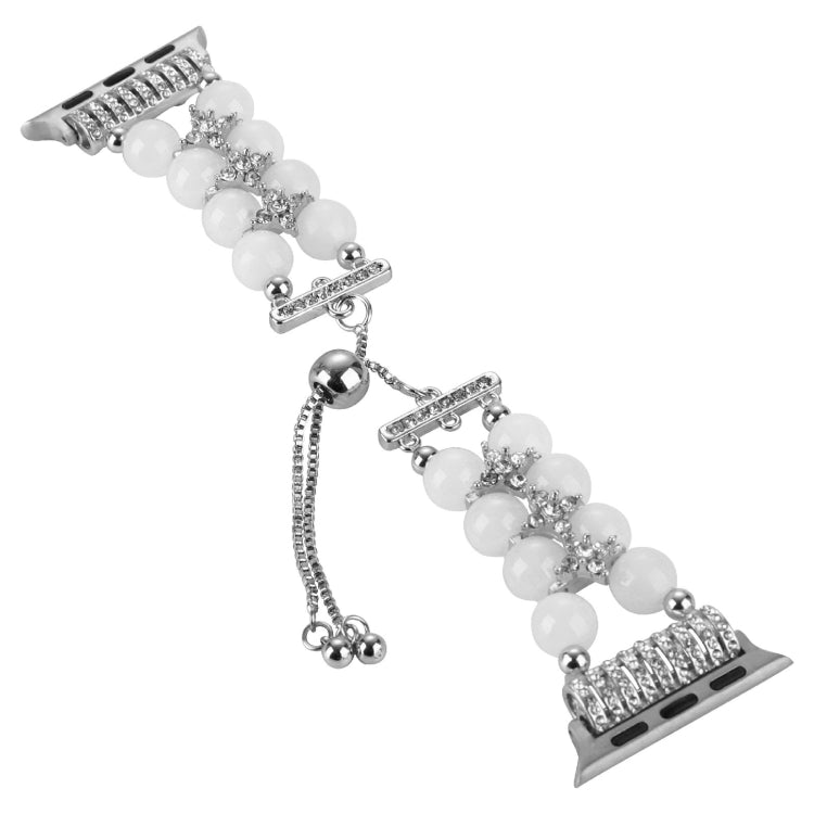 Double Row Beads Telescopic Chain Watch Band For Apple Watch Ultra 49mm&Watch Ultra 2 49mm / Series 9&8&7 45mm / SE 3&SE 2&6&SE&5&4 44mm / 3&2&1 42mm