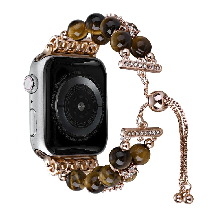 Double Row Beads Telescopic Chain Watch Band For Apple Watch Ultra 49mm&Watch Ultra 2 49mm / Series 9&8&7 45mm / SE 3&SE 2&6&SE&5&4 44mm / 3&2&1 42mm