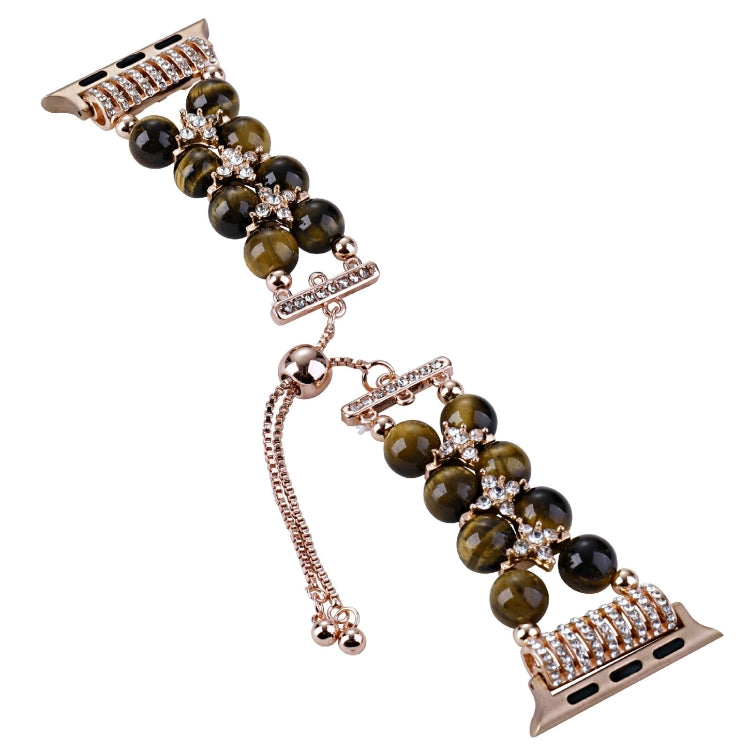 Double Row Beads Telescopic Chain Watch Band For Apple Watch Ultra 49mm&Watch Ultra 2 49mm / Series 9&8&7 45mm / SE 3&SE 2&6&SE&5&4 44mm / 3&2&1 42mm