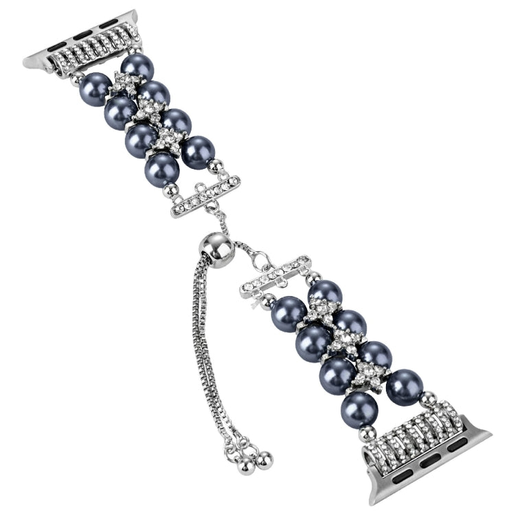 Double Row Beads Telescopic Chain Watch Band For Apple Watch Ultra 49mm&Watch Ultra 2 49mm / Series 9&8&7 45mm / SE 3&SE 2&6&SE&5&4 44mm / 3&2&1 42mm