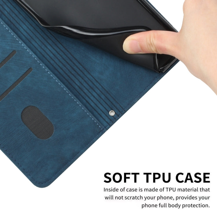 For iPhone 11 Pro Max Skin Feel Stripe Pattern Leather Phone Case with Lanyard