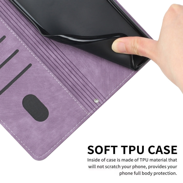 For iPhone 11 Pro Max Skin Feel Stripe Pattern Leather Phone Case with Lanyard