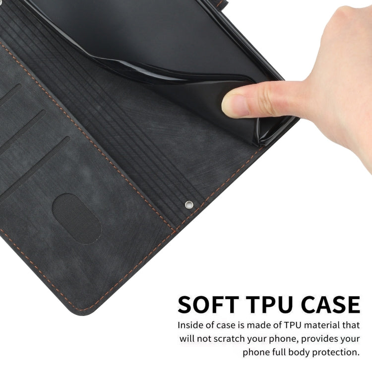 For iPhone SE 2022 / 2020 / 8 / 7 / 6 Skin Feel Stripe Pattern Leather Phone Case with Lanyard