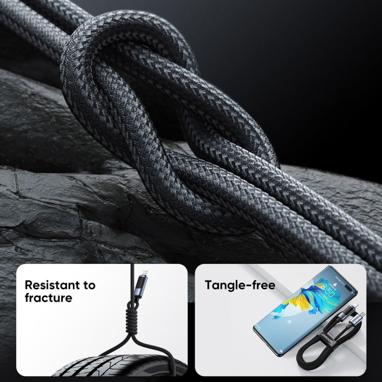 JOYROOM S-AC066A16 6A USB to USB-C / Type-C Digital Display Fast Charging Data Cable, Length:1.2m(Black)