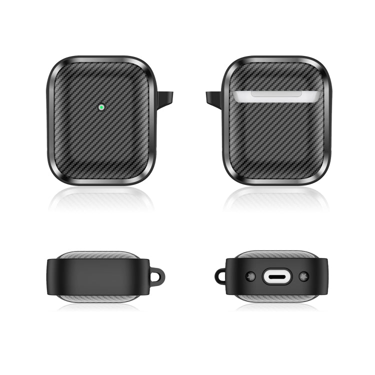 For AirPods 1 / 2 Photo Frame Carbon Fiber Series Earphone Case
