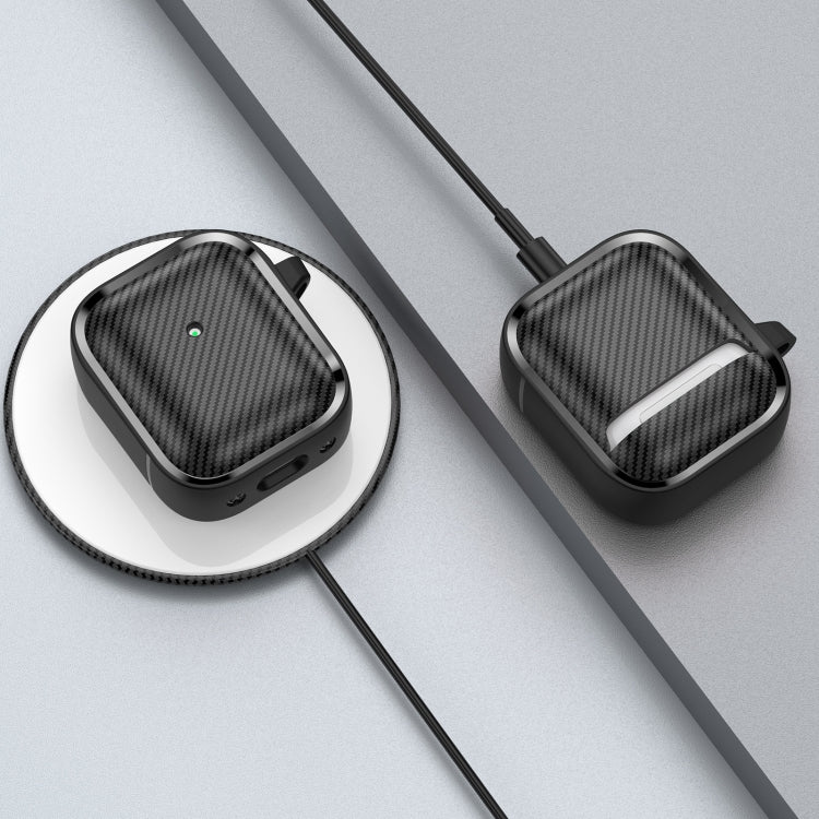 For AirPods 1 / 2 Photo Frame Carbon Fiber Series Earphone Case