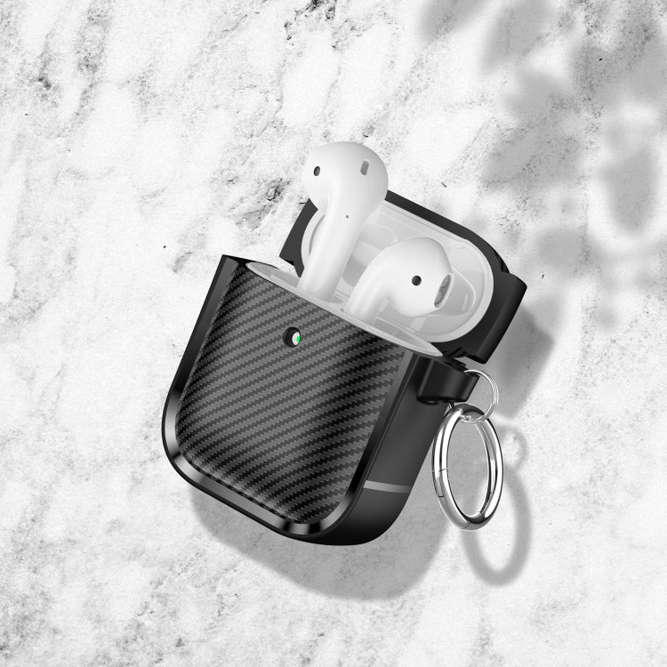 For AirPods 1 / 2 Photo Frame Carbon Fiber Series Earphone Case