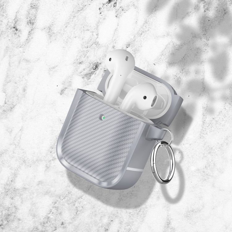 For AirPods 1 / 2 Photo Frame Carbon Fiber Series Earphone Case