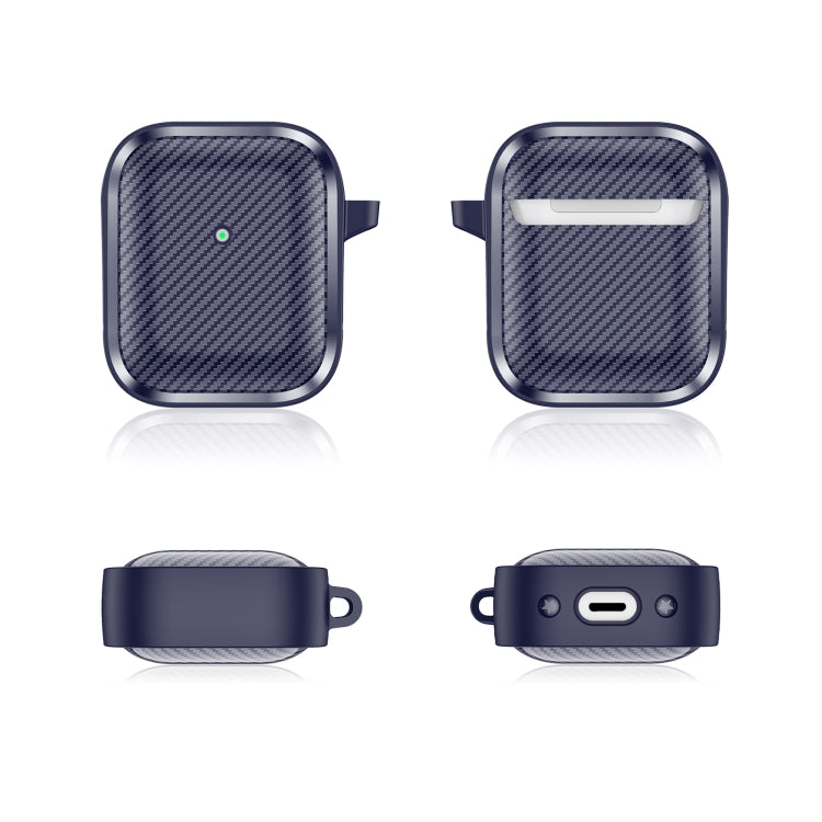 For AirPods 1 / 2 Photo Frame Carbon Fiber Series Earphone Case