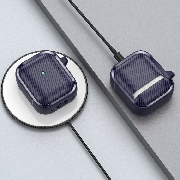 For AirPods 1 / 2 Photo Frame Carbon Fiber Series Earphone Case