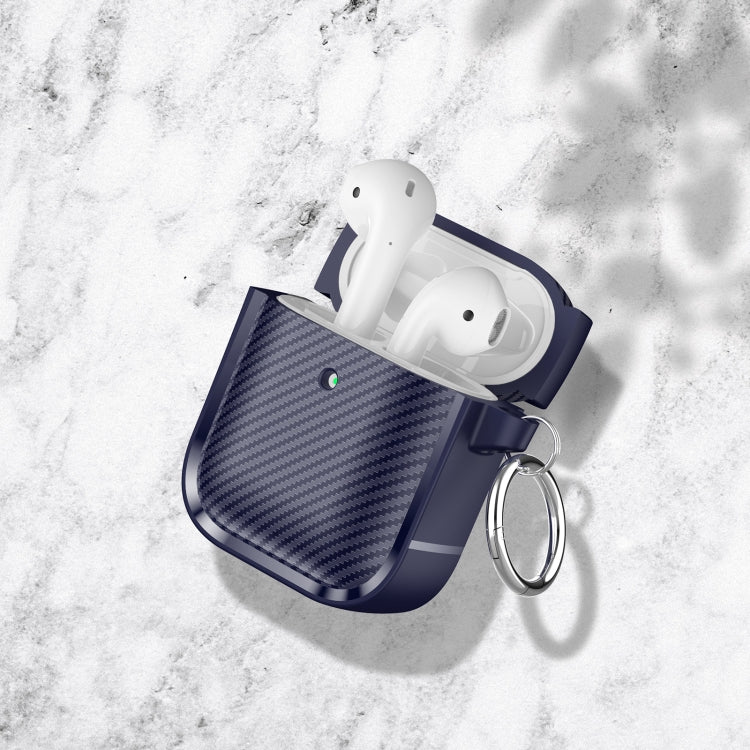 For AirPods 1 / 2 Photo Frame Carbon Fiber Series Earphone Case