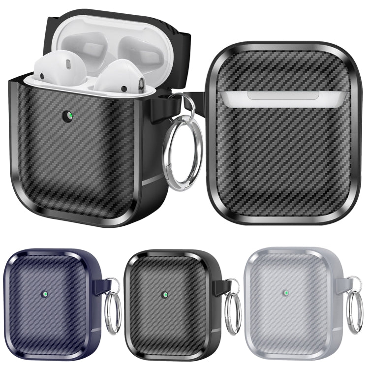 For AirPods 1 / 2 Photo Frame Carbon Fiber Series Earphone Case