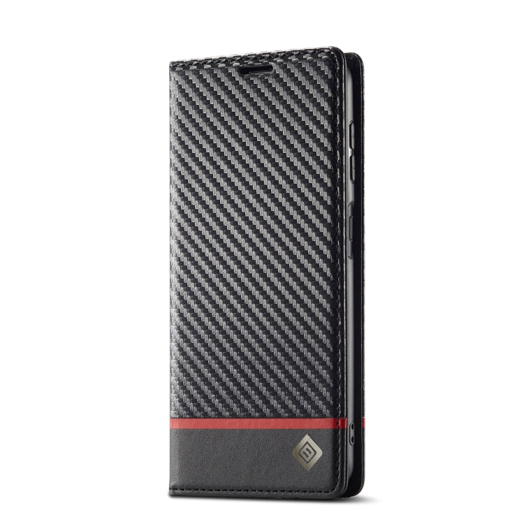 For Samsung Galaxy A24 4G LC.IMEEKE Carbon Fiber PU + TPU Horizontal Flip Leather Phone Case