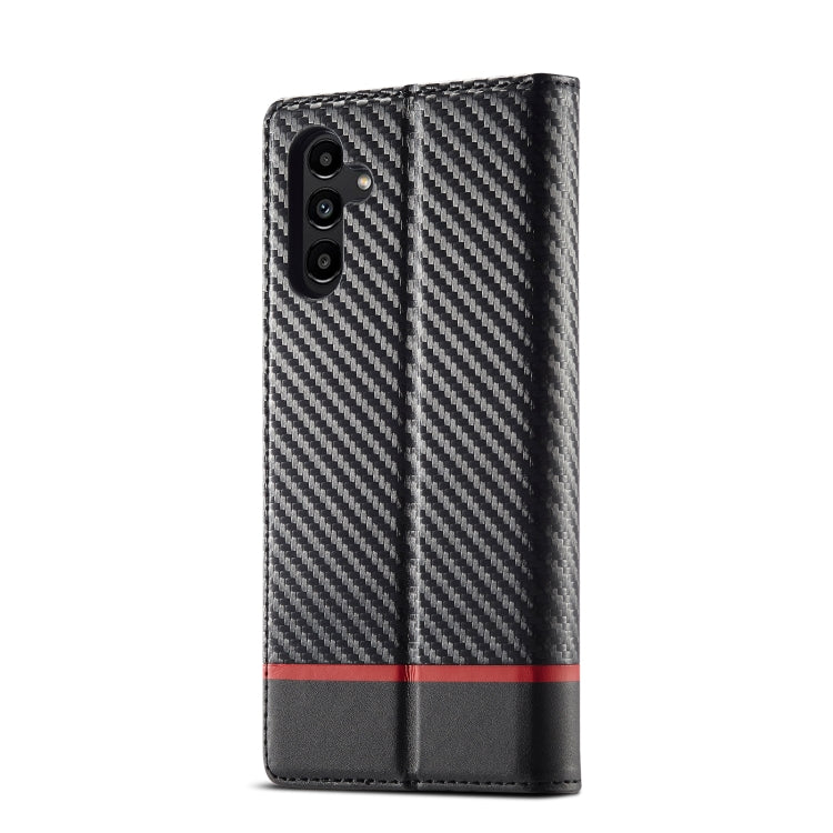 For Samsung Galaxy A24 4G LC.IMEEKE Carbon Fiber PU + TPU Horizontal Flip Leather Phone Case