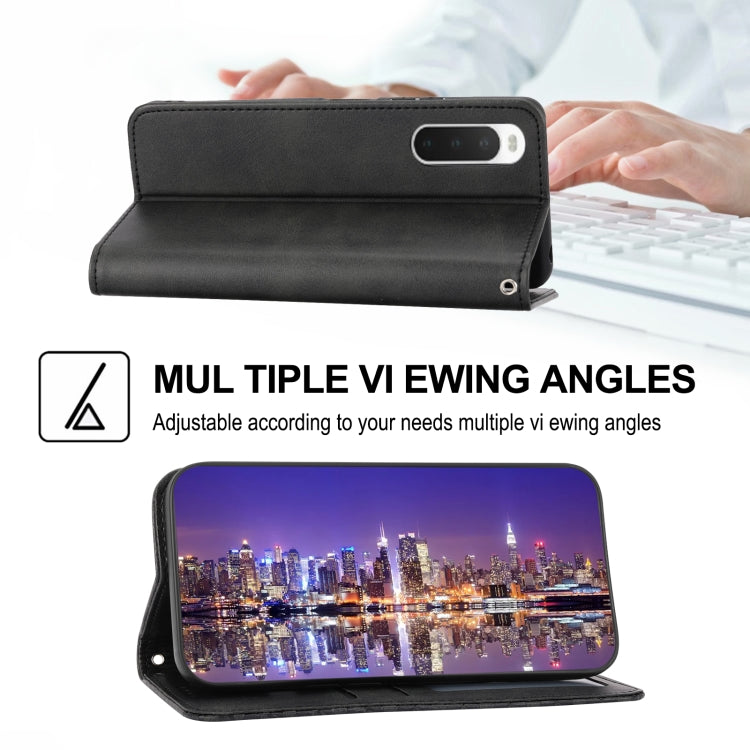 For Sony Xperia 10 V 4G Cubic Grid Calf Texture Magnetic Leather Phone Case