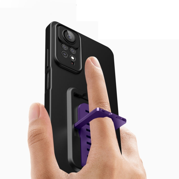 For Xiaomi Redmi Note 11 Pro Global / Redmi Note 11 Pro 5G / Redmi Note 11 Pro+ Strap Holder Shockproof Protective Phone Case with Lens Film